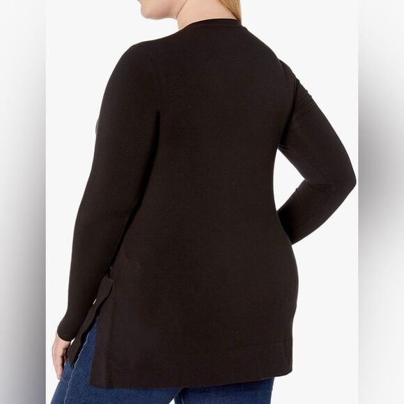 Daily Ritual Long-Sleeve Tunic Sweater with Side Slits Black M NWT - Picture 2 of 6